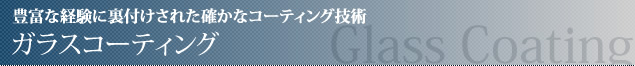 豊富な経験に裏付けされた確かなコーティング技術　ガラスコーティング